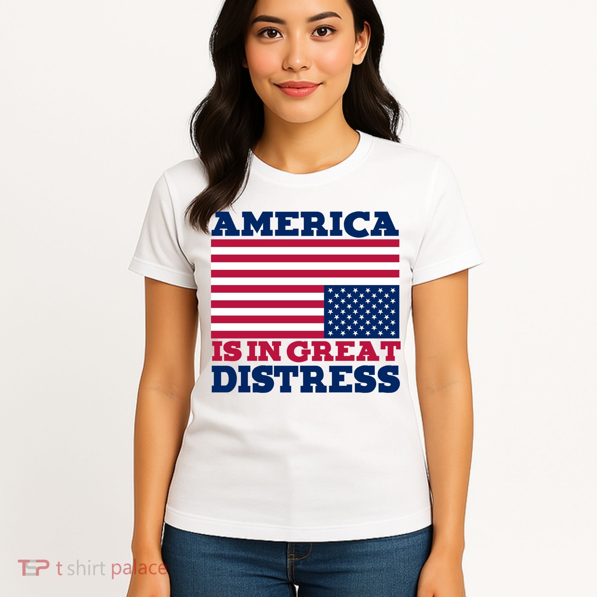 America Is In Great Distress Upside Down Flag Women's T-Shirt