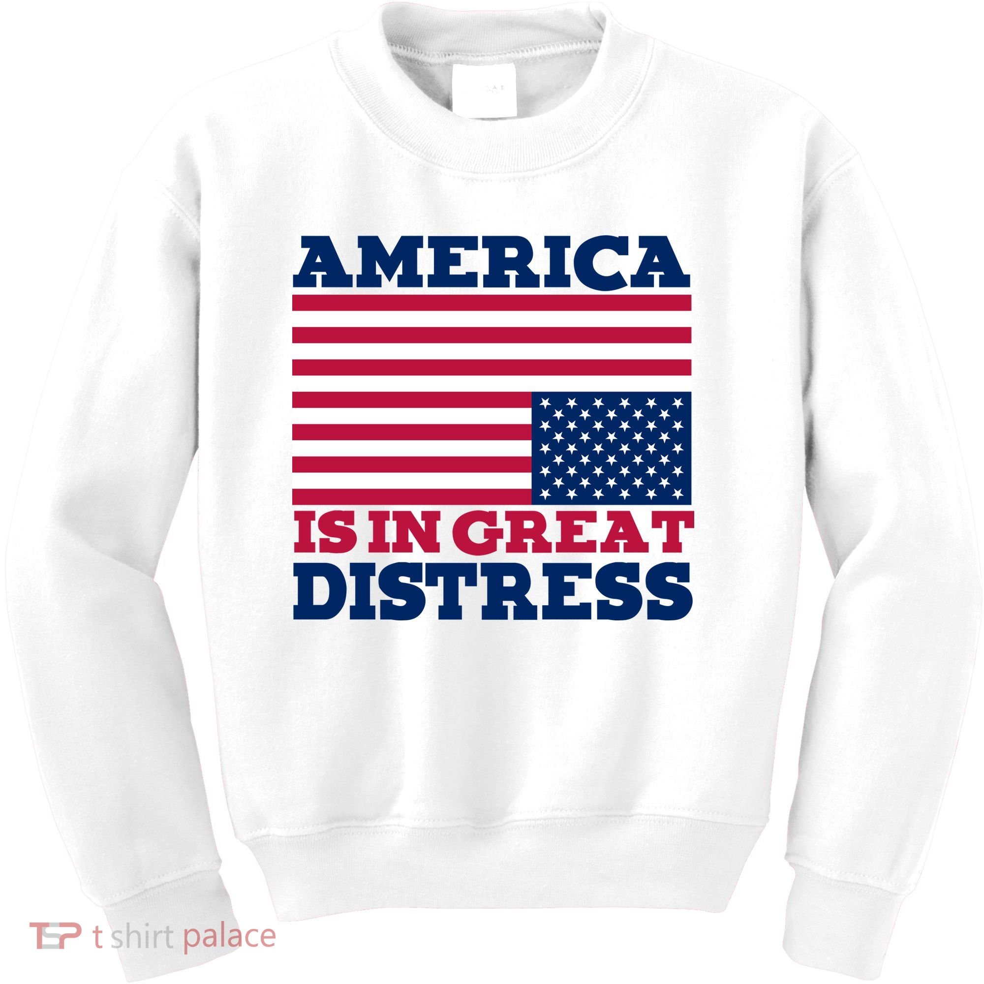 America Is In Great Distress Upside Down Flag Kids Sweatshirt