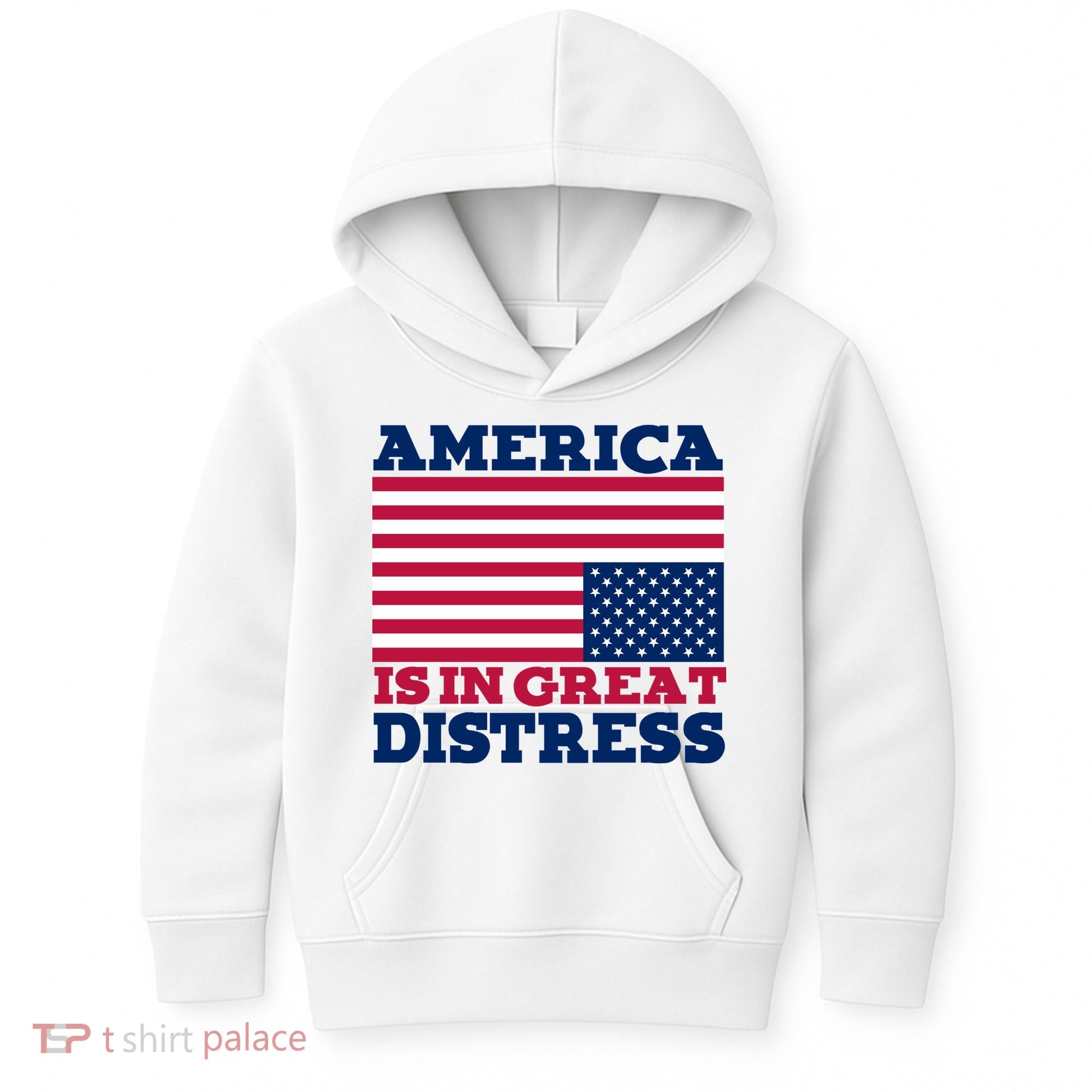 America Is In Great Distress Upside Down Flag Kids Hoodie