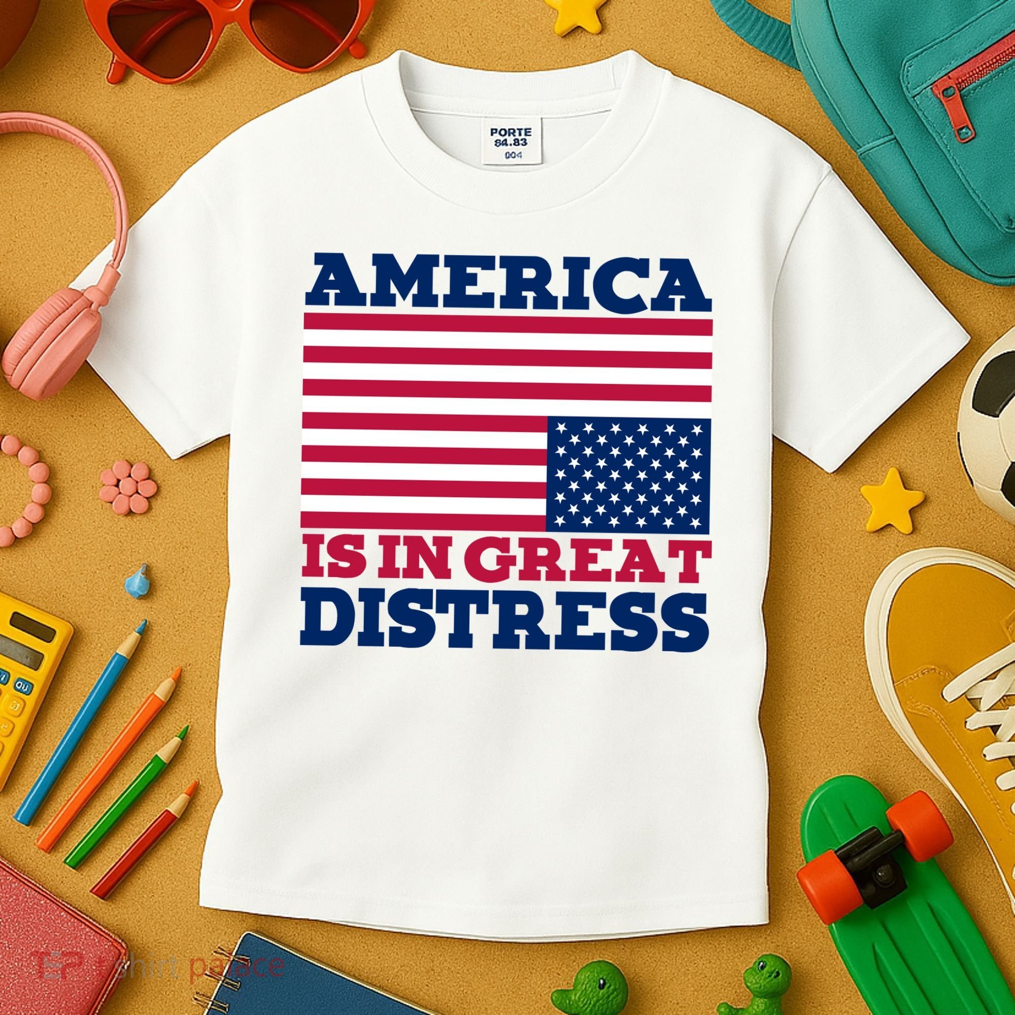 America Is In Great Distress Upside Down Flag Kids T-Shirt