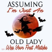 Assuming I'm Just An Old Lady Was Your First Mistake Halloween Witch Funny Quote Sweatshirt thumb 3