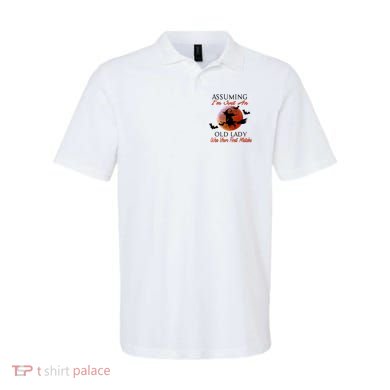 Assuming I'm Just An Old Lady Was Your First Mistake Halloween Witch Funny Quote Polo