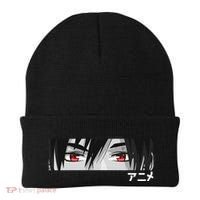 Anime In Japanese Characters Kawaii Eyes Face Beanie thumb 0