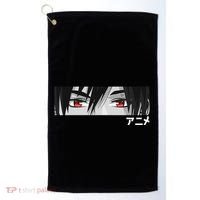 Anime In Japanese Characters Kawaii Eyes Face Golf Towel thumb 0