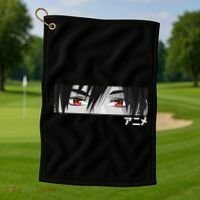 Anime In Japanese Characters Kawaii Eyes Face Golf Towel thumb 1