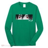 Anime In Japanese Characters Kawaii Eyes Face Long Sleeve Shirt thumb 0