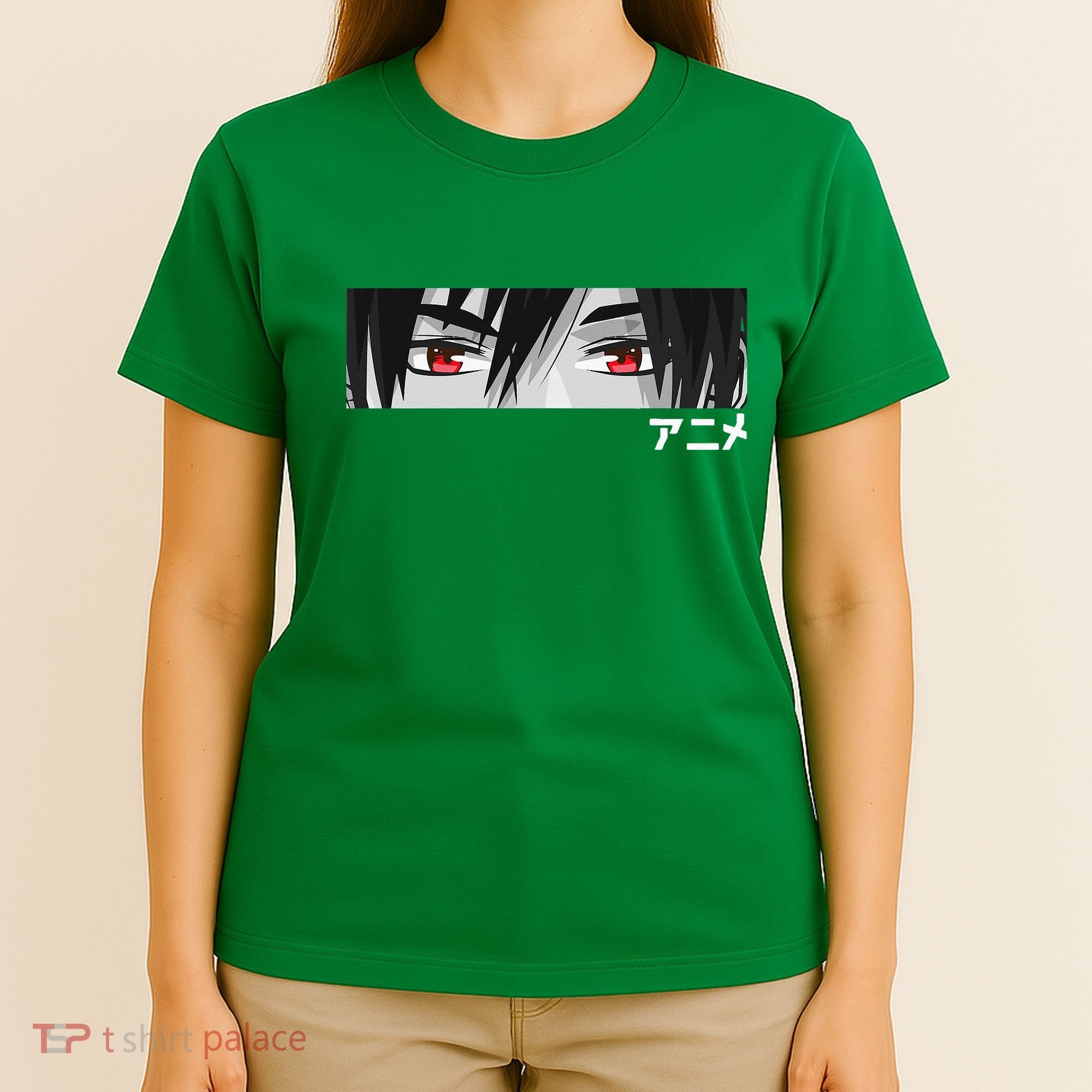 Anime In Japanese Characters Kawaii Eyes Face T-Shirt