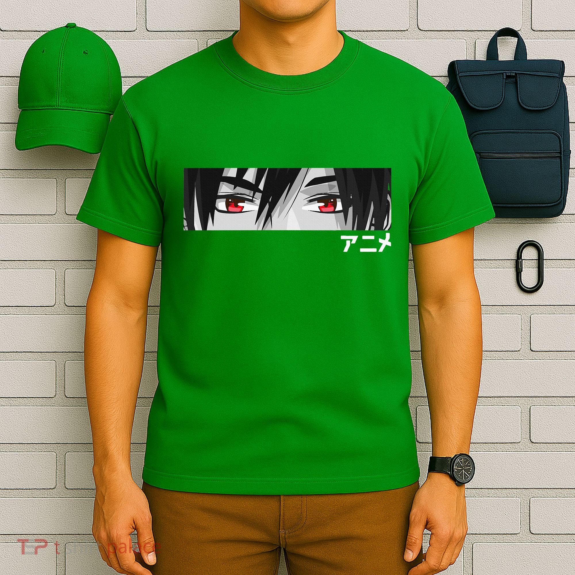 Anime In Japanese Characters Kawaii Eyes Face T-Shirt