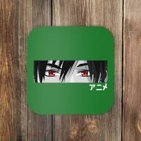 Anime In Japanese Characters Kawaii Eyes Face Coaster thumb 0