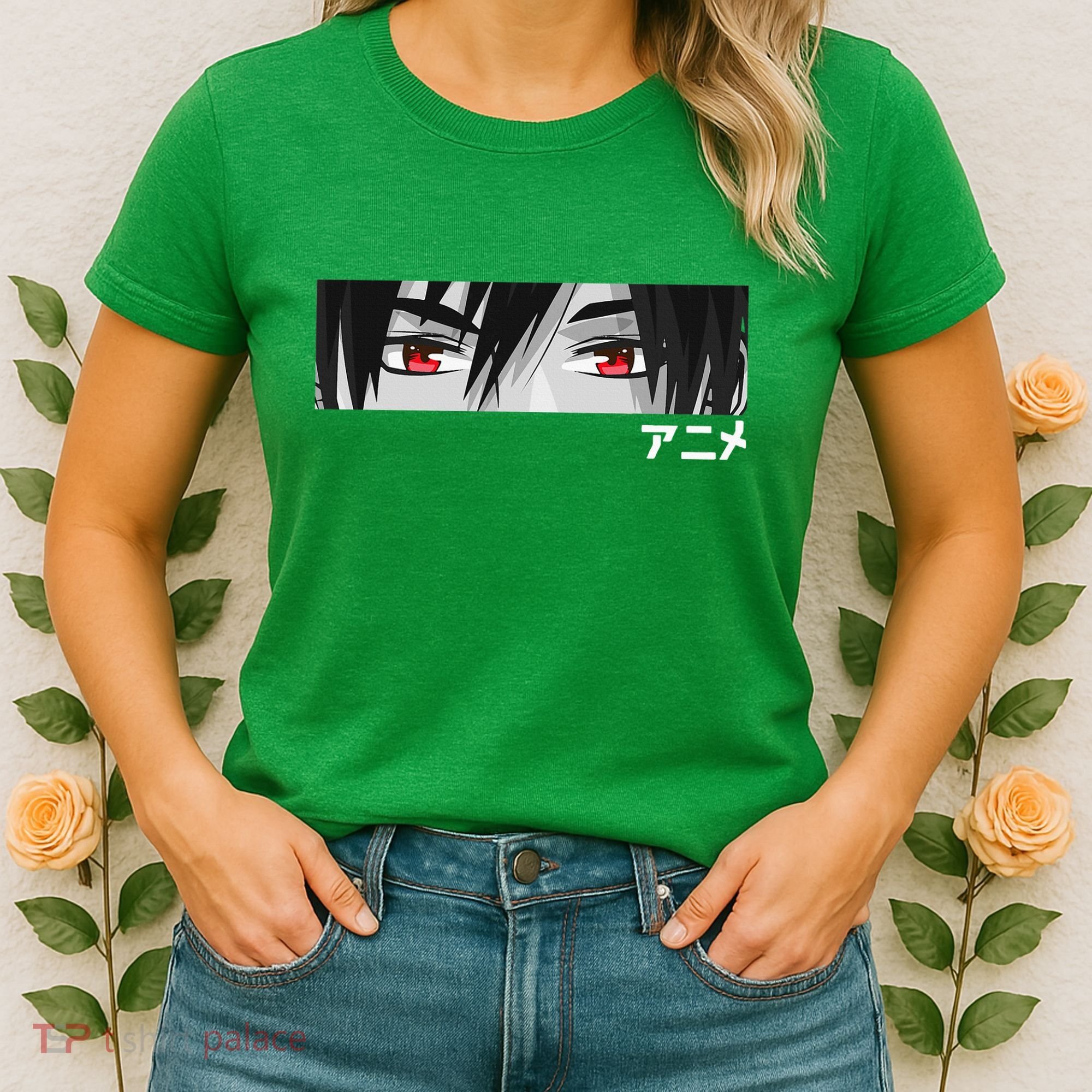 Anime In Japanese Characters Kawaii Eyes Face Women's T-Shirt