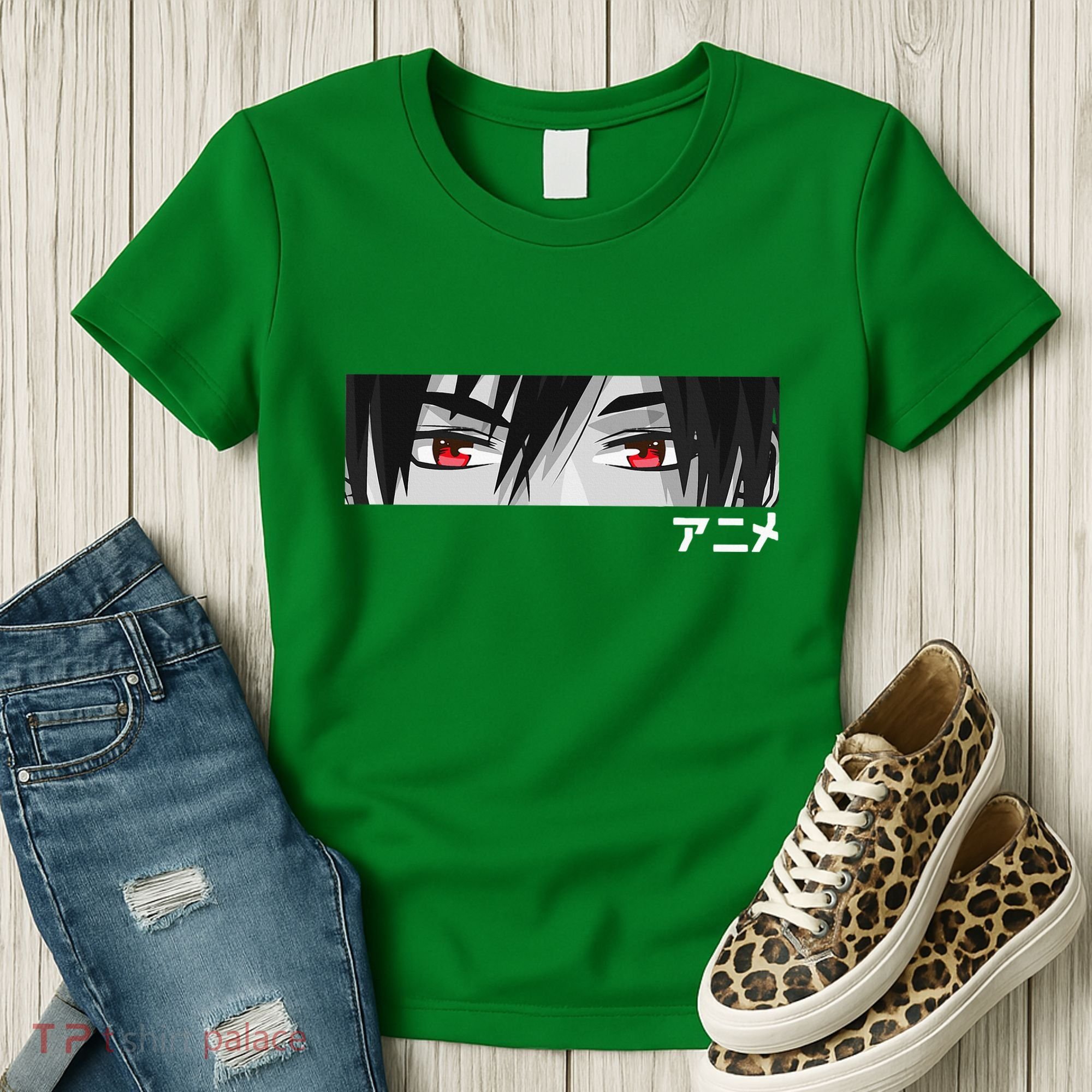 Anime In Japanese Characters Kawaii Eyes Face Women's T-Shirt