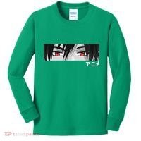 Anime In Japanese Characters Kawaii Eyes Face Kids Long Sleeve Shirt thumb 0