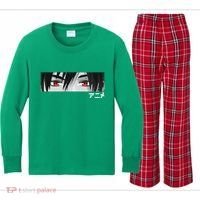 Anime In Japanese Characters Kawaii Eyes Face Kids Long Sleeve Plaid Pajama Set thumb 0