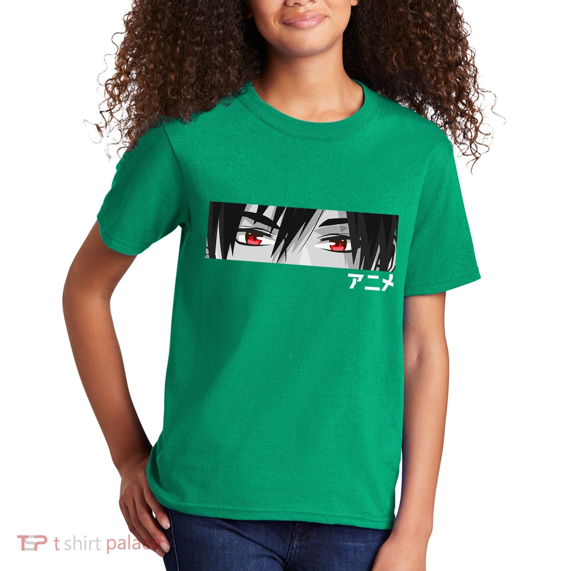 Anime In Japanese Characters Kawaii Eyes Face Kids T-Shirt
