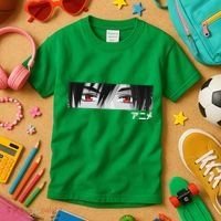 Anime In Japanese Characters Kawaii Eyes Face Kids T-Shirt thumb 3
