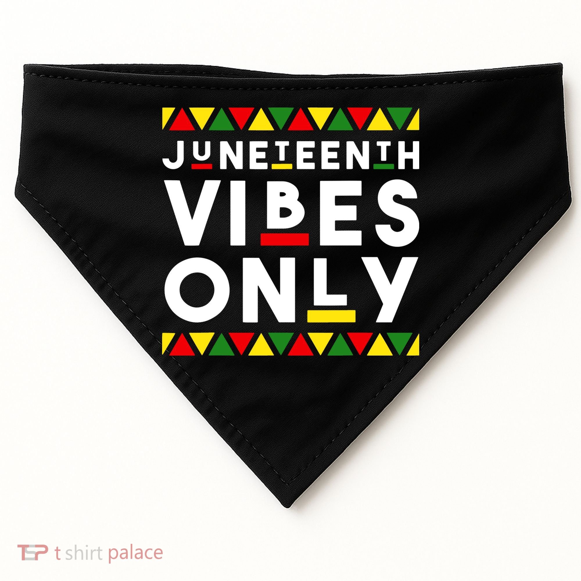 Awesome Independence Juneteenth Vibes Only Juneteenth 1865 USA-Made Doggie Bandana