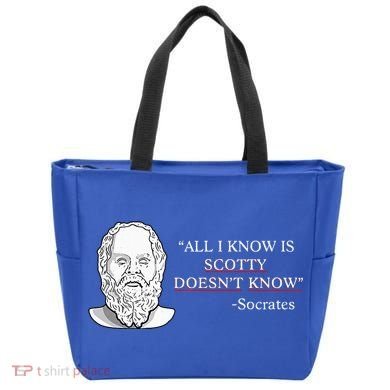 All I Know Is Scotty Doesn’T Know Socrates Tote Bag