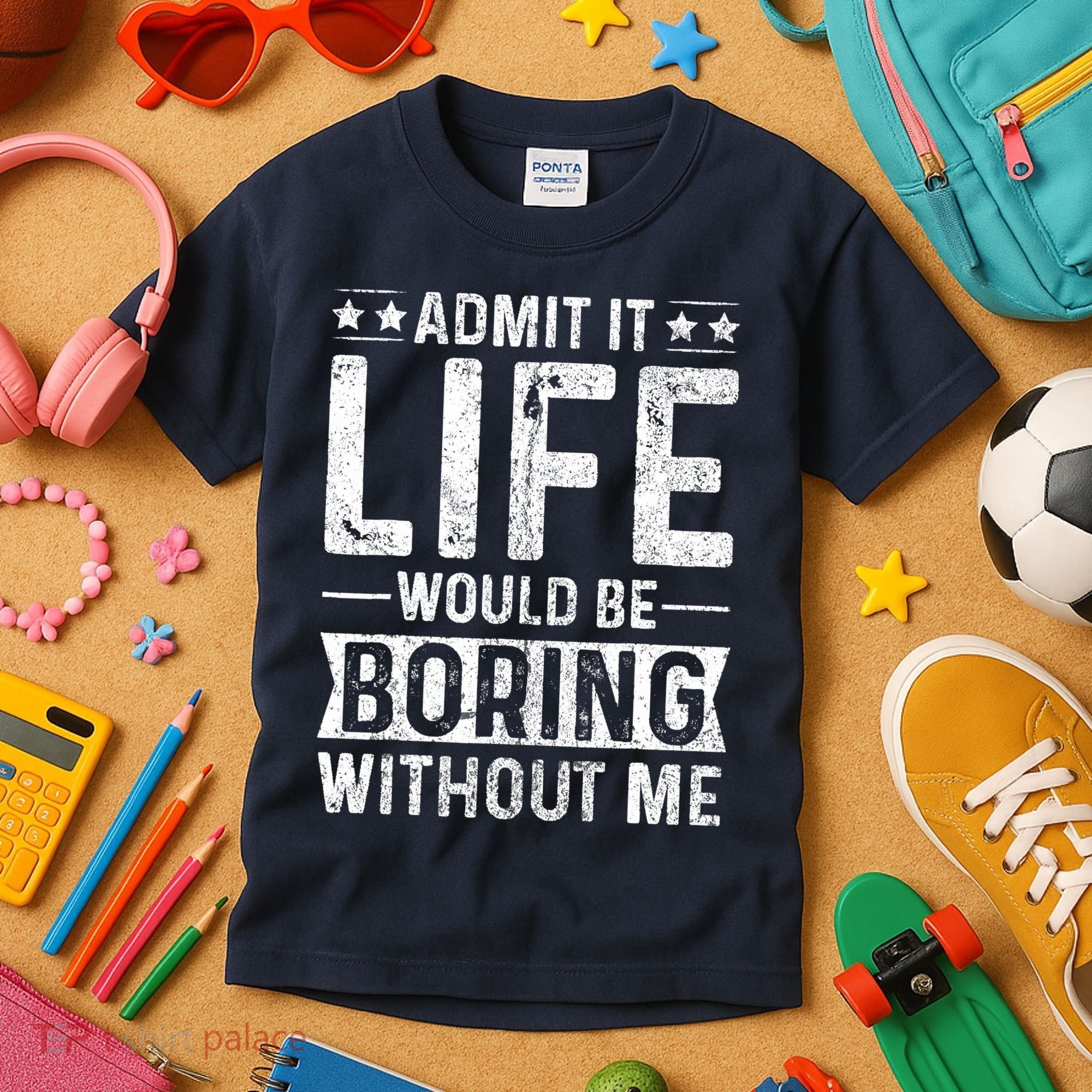 Admit It Life Would Be Boring Without Me Funny Saying Kids T-Shirt
