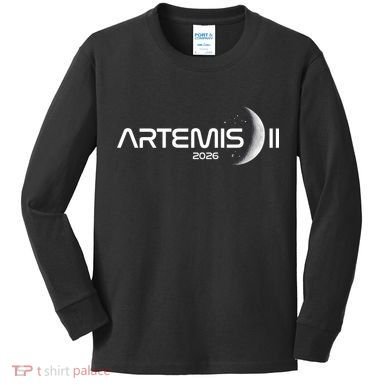Artemis II Launch To The Moon Space Mission 2026 Kids Long Sleeve Shirt