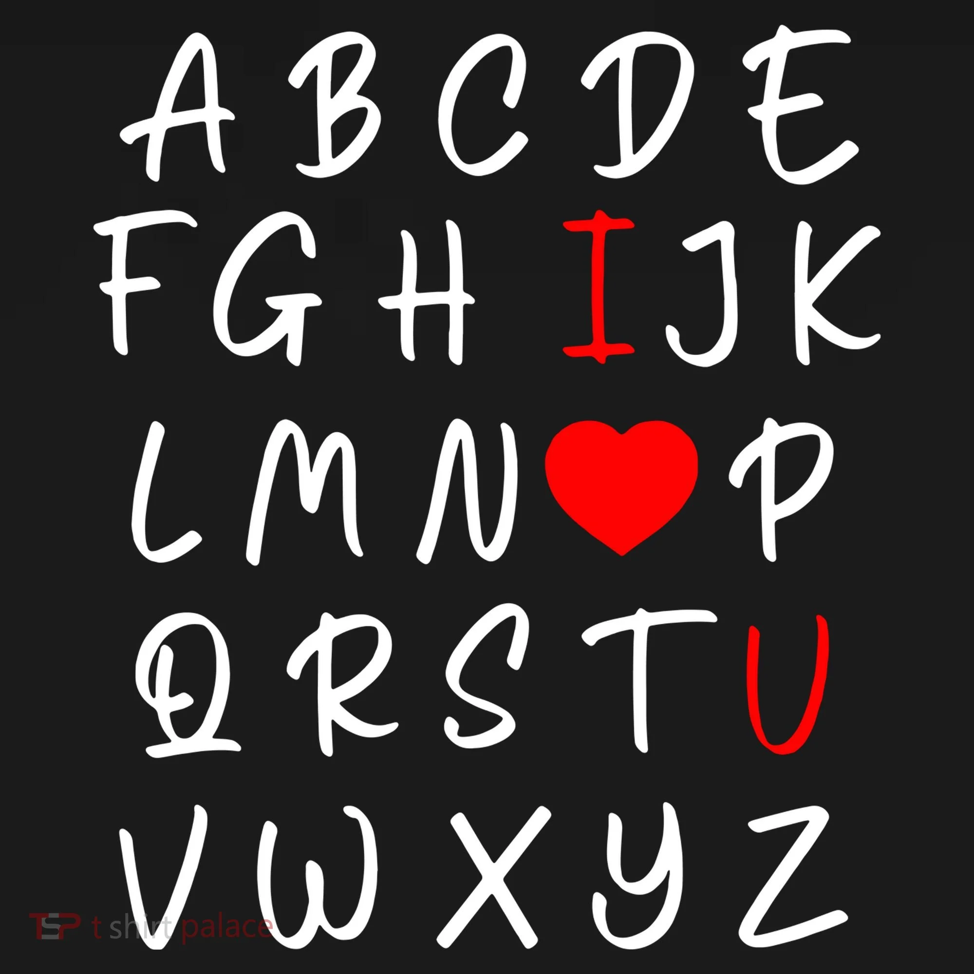 Alphabet I Love You Tank Top