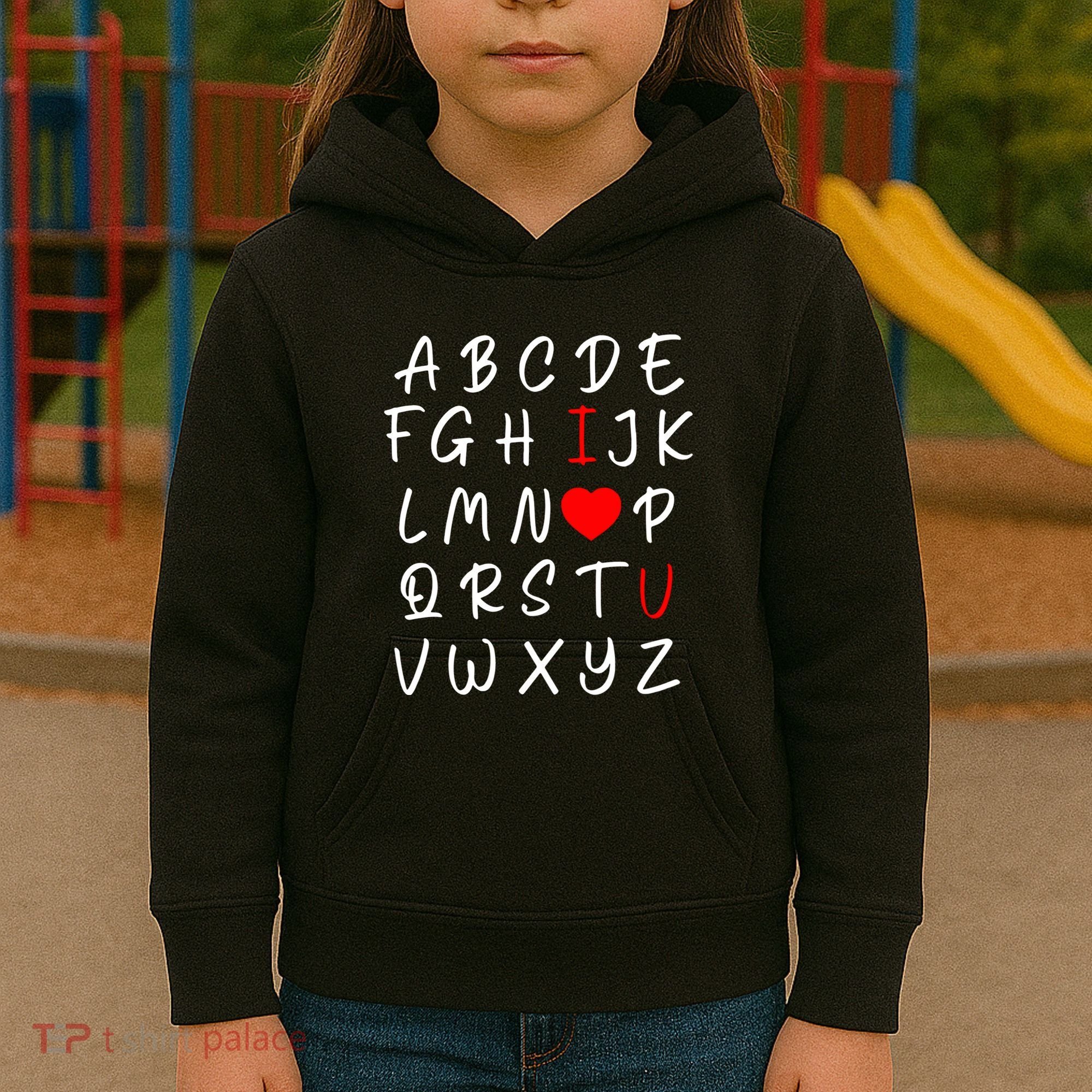 Alphabet I Love You Kids Hoodie