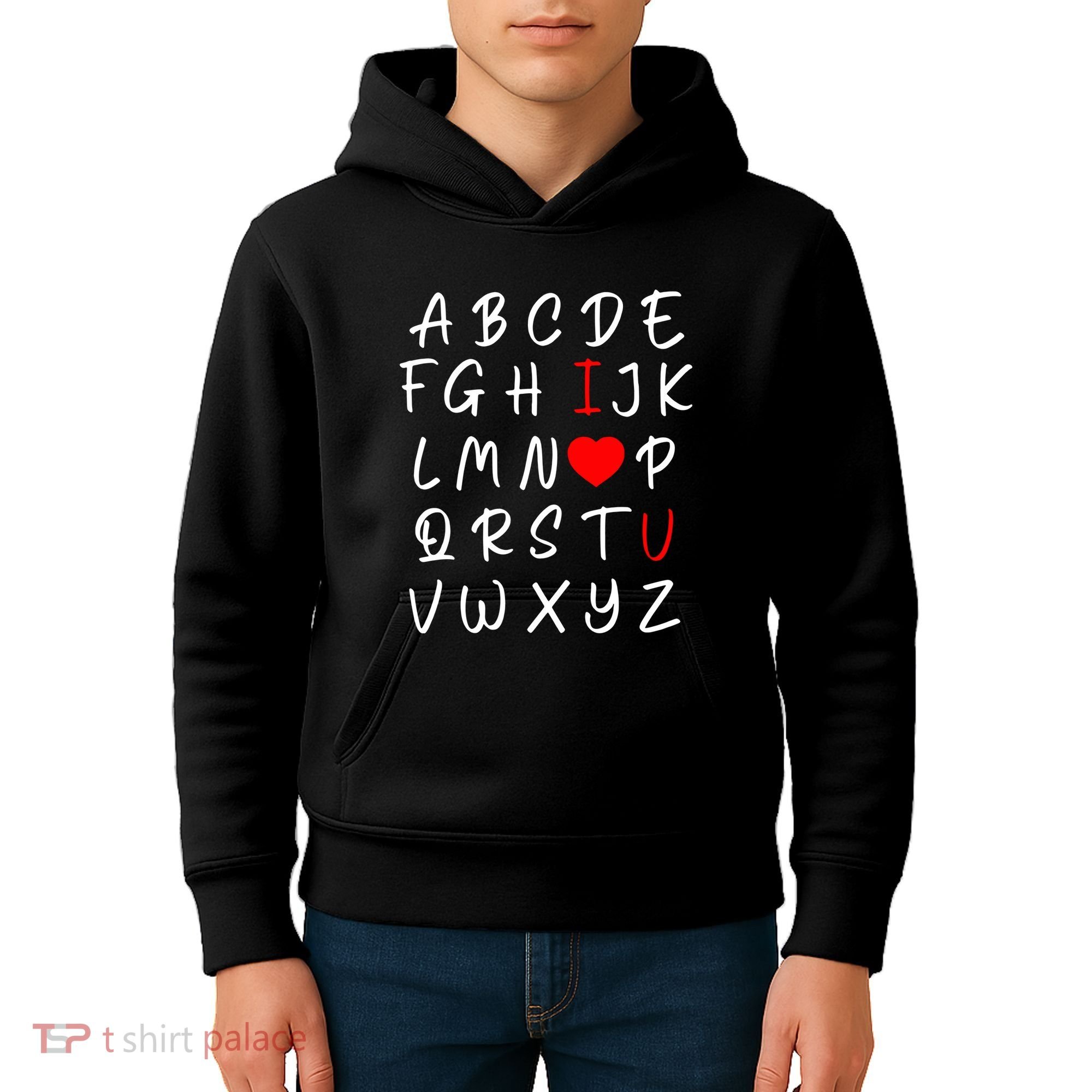 Alphabet I Love You Kids Hoodie