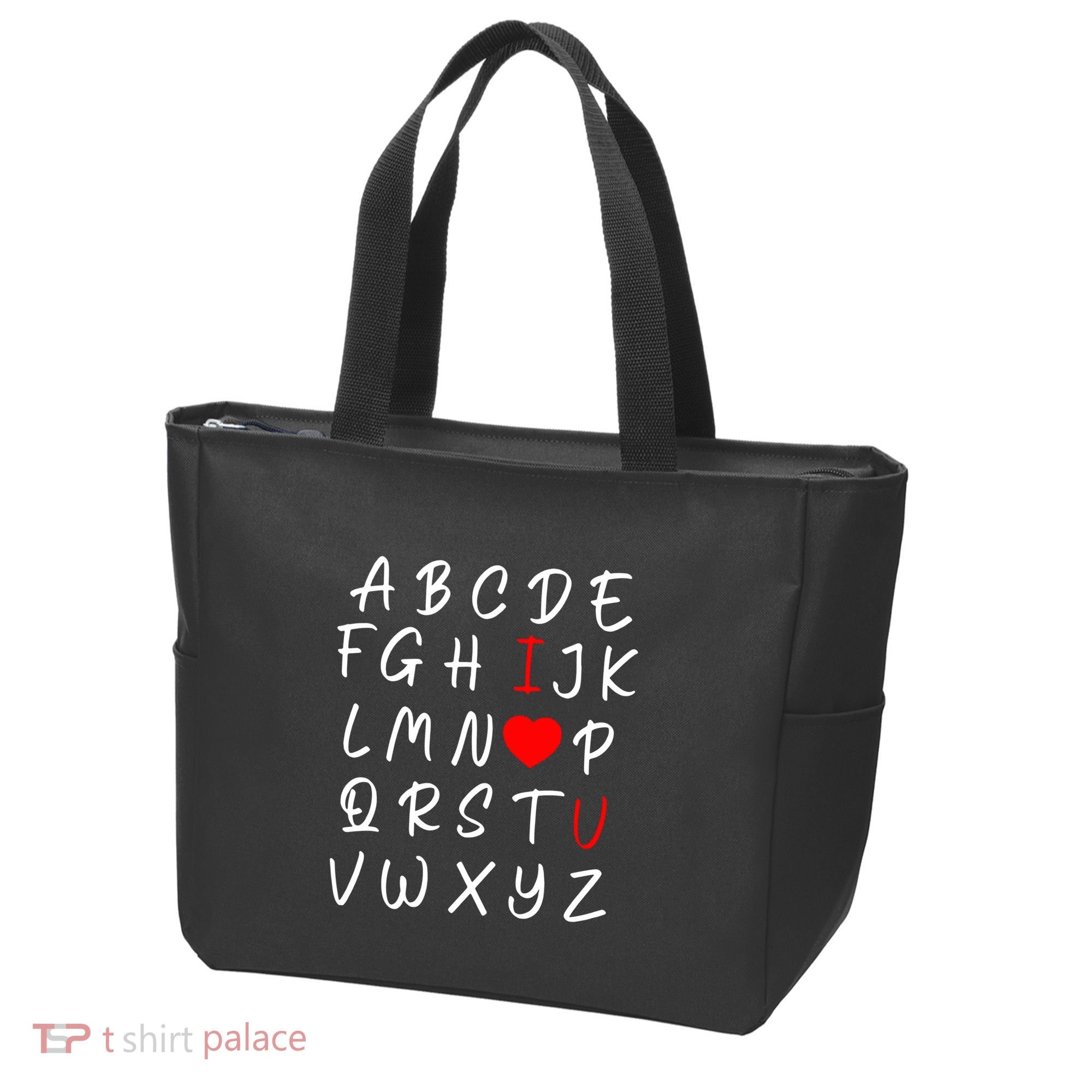 Alphabet I Love You Tote Bag