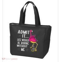 Admit It Life Would Be Boring Without Me Funny Bike Flamingo Tote Bag thumb 3