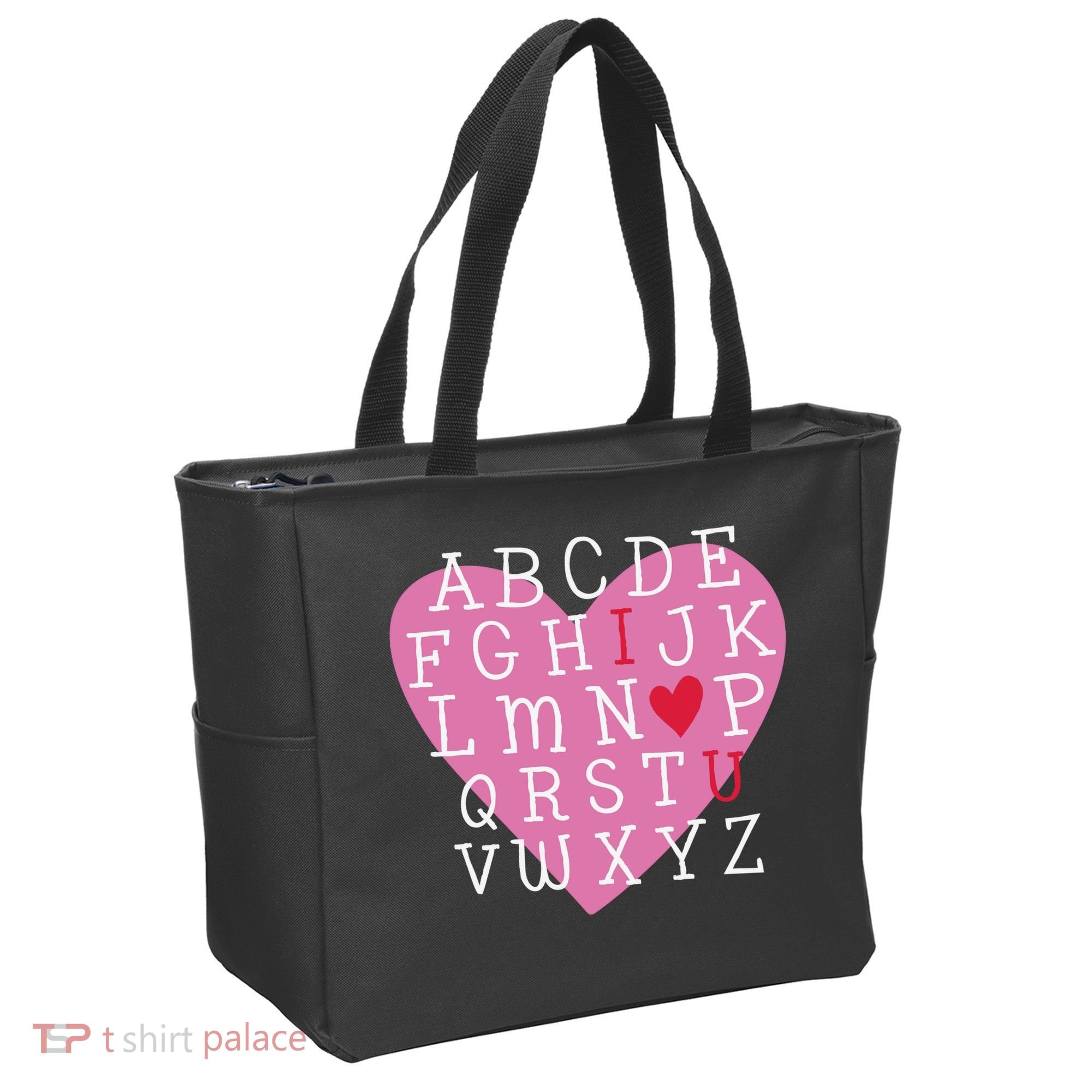 ABC I Love You Valentines Day Heart Gift Tote Bag