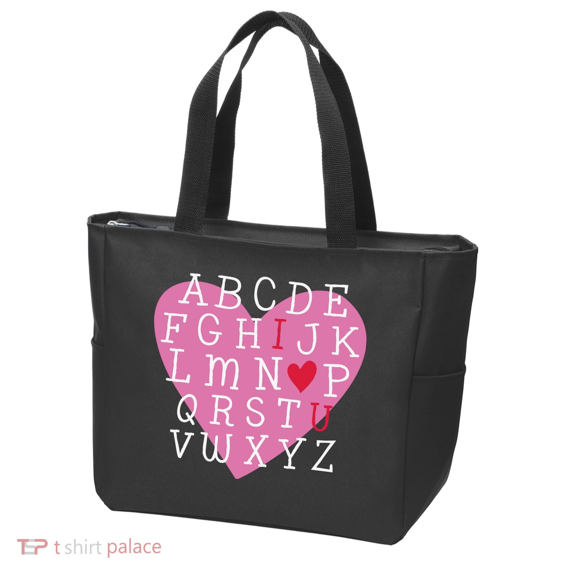 ABC I Love You Valentines Day Heart Gift Tote Bag