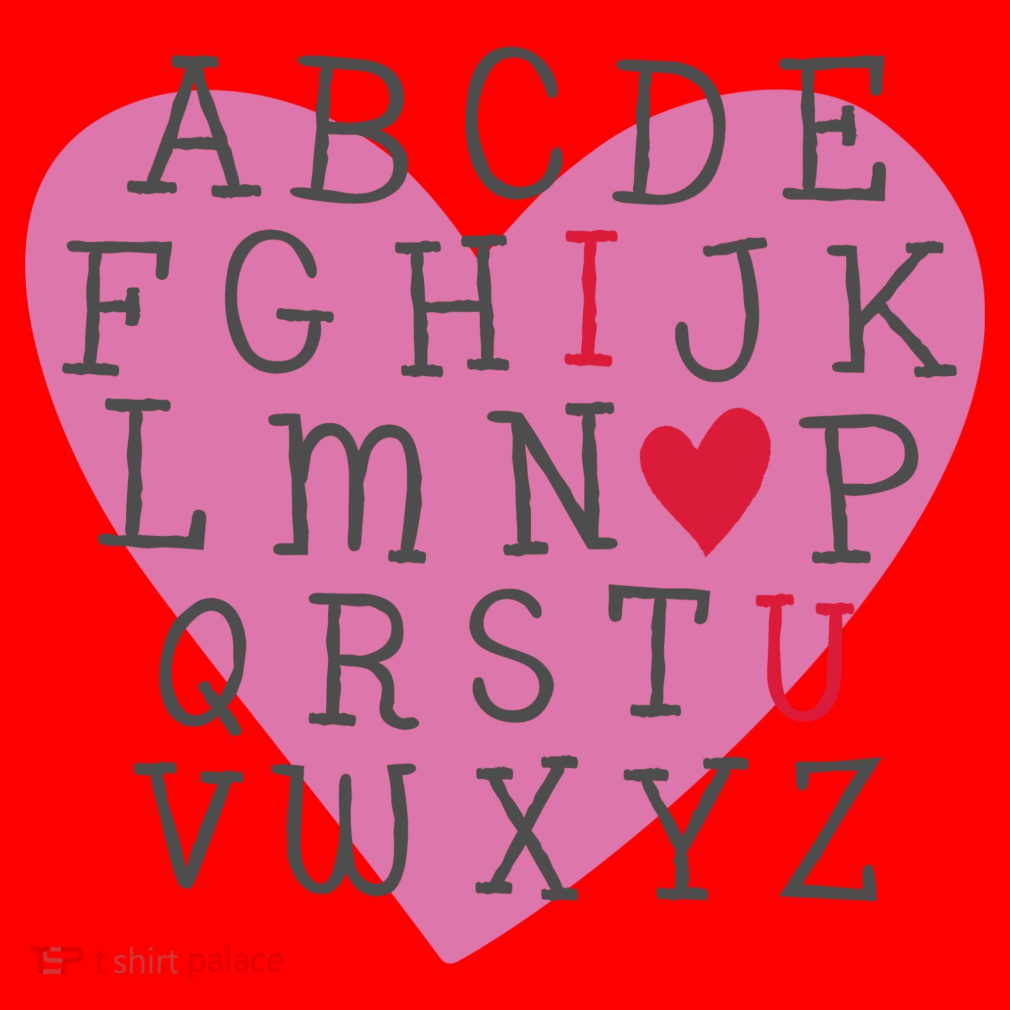ABC I Love You Valentines Day Heart Gift Santa Hat