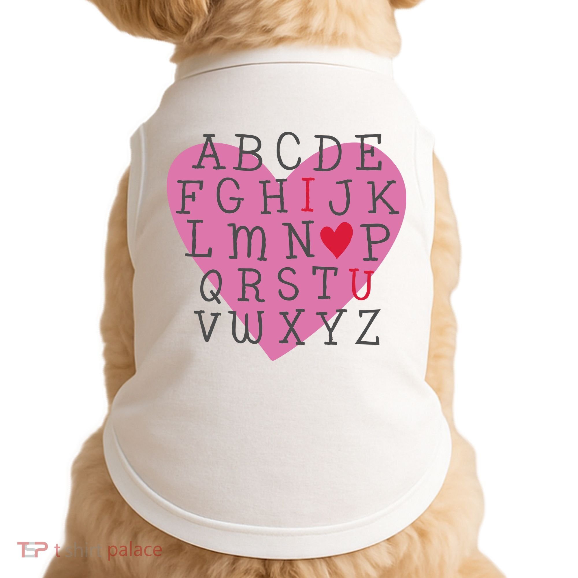 ABC I Love You Valentines Day Heart Gift Doggie Tank