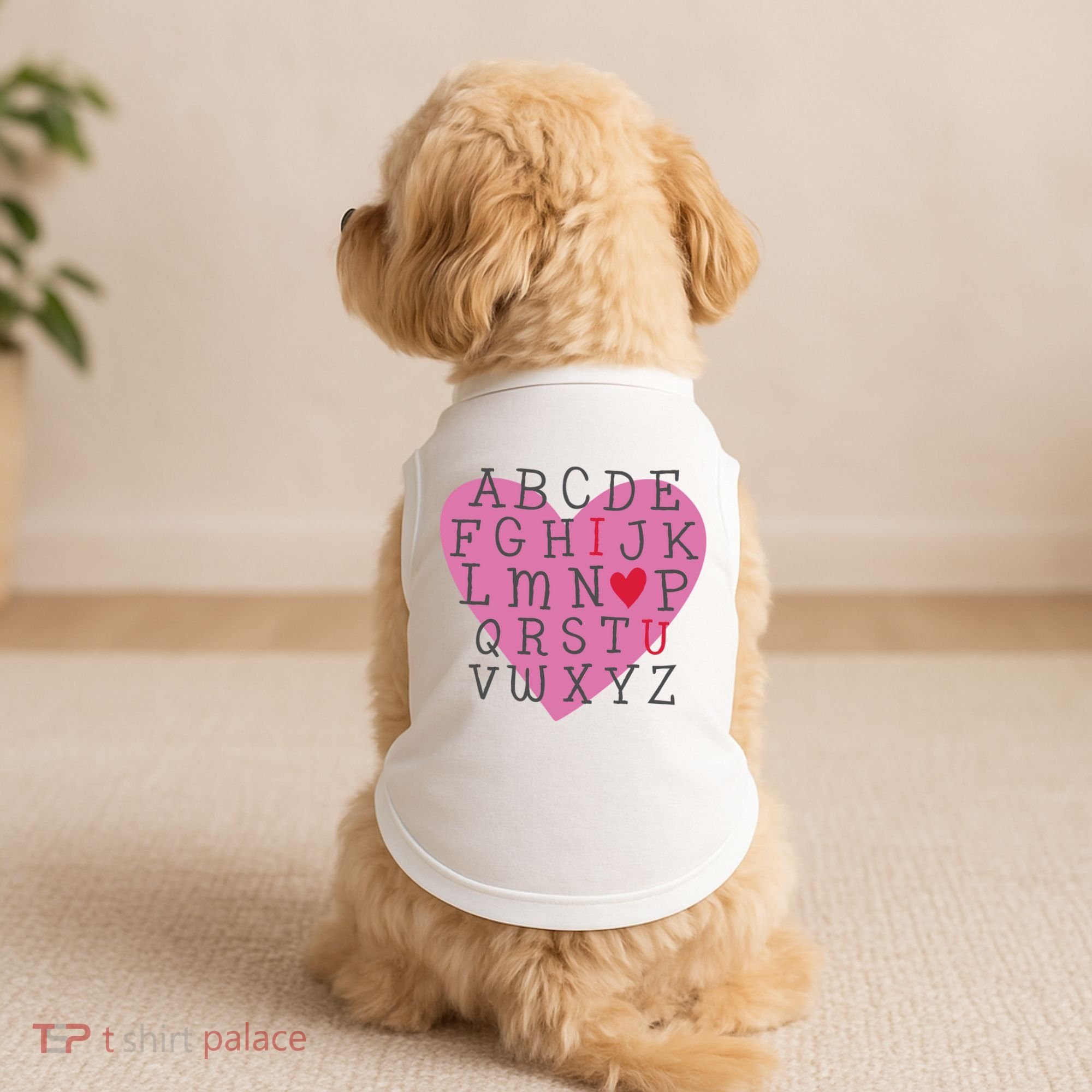 ABC I Love You Valentines Day Heart Gift Doggie Tank