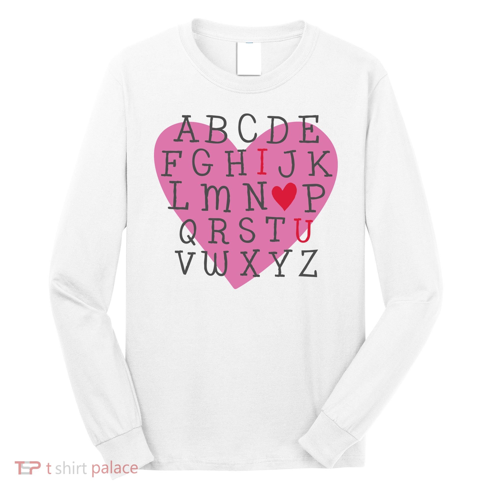 ABC I Love You Valentines Day Heart Gift Long Sleeve Shirt