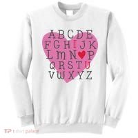 ABC I Love You Valentines Day Heart Gift Sweatshirt thumb 0