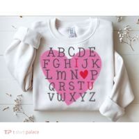 ABC I Love You Valentines Day Heart Gift Sweatshirt thumb 2