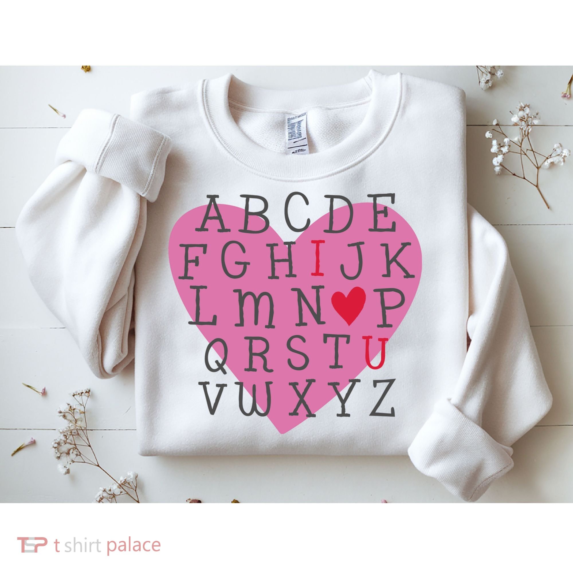 ABC I Love You Valentines Day Heart Gift Sweatshirt