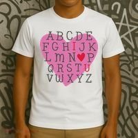 ABC I Love You Valentines Day Heart Gift T-Shirt thumb 3