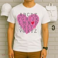 ABC I Love You Valentines Day Heart Gift T-Shirt thumb 6