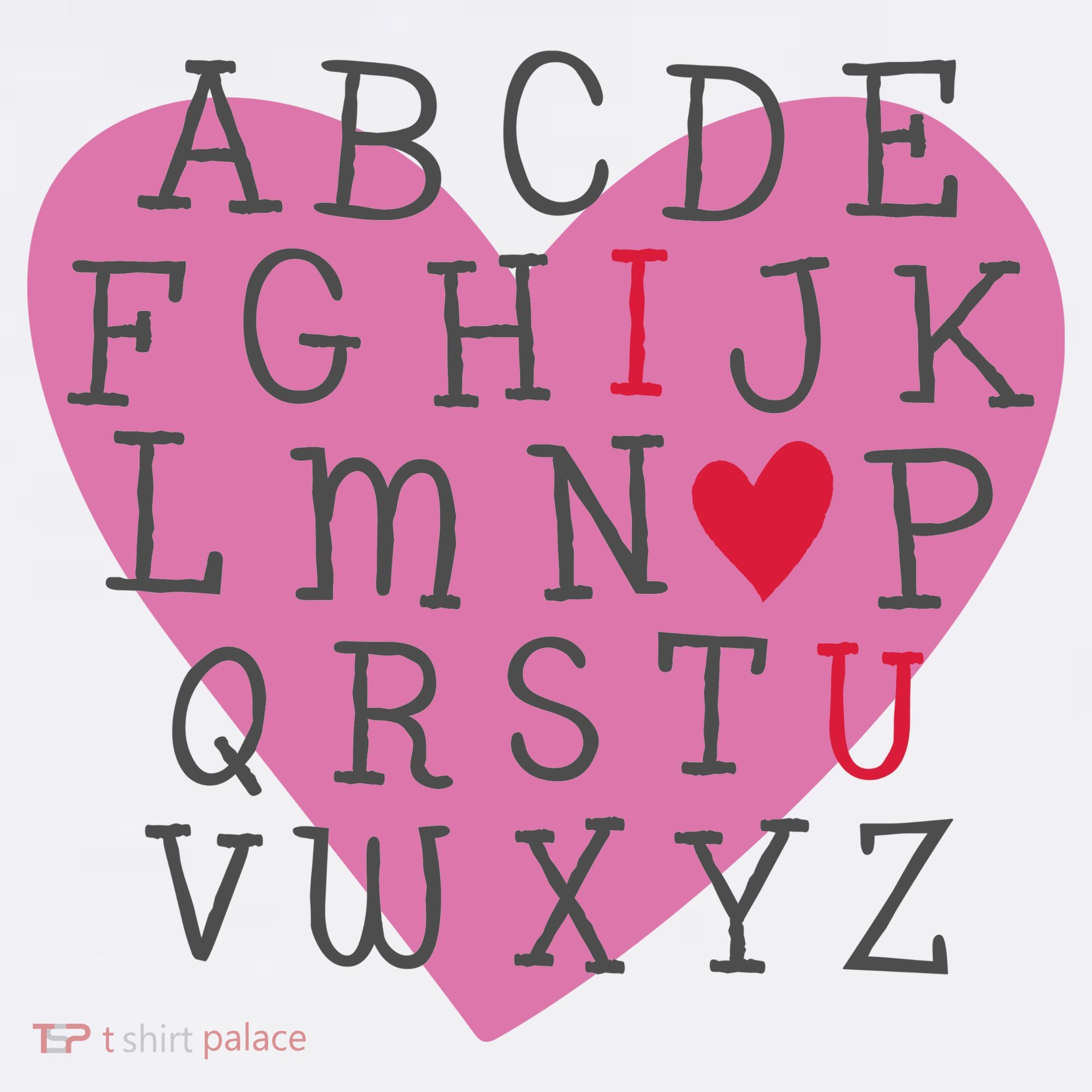 ABC I Love You Valentines Day Heart Gift T-Shirt