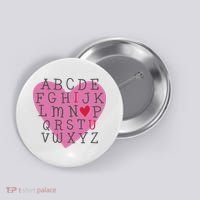 ABC I Love You Valentines Day Heart Gift Button thumb 0