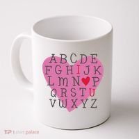 ABC I Love You Valentines Day Heart Gift Coffee Mug thumb 0