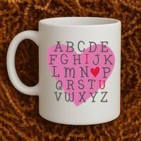 ABC I Love You Valentines Day Heart Gift Coffee Mug thumb 2