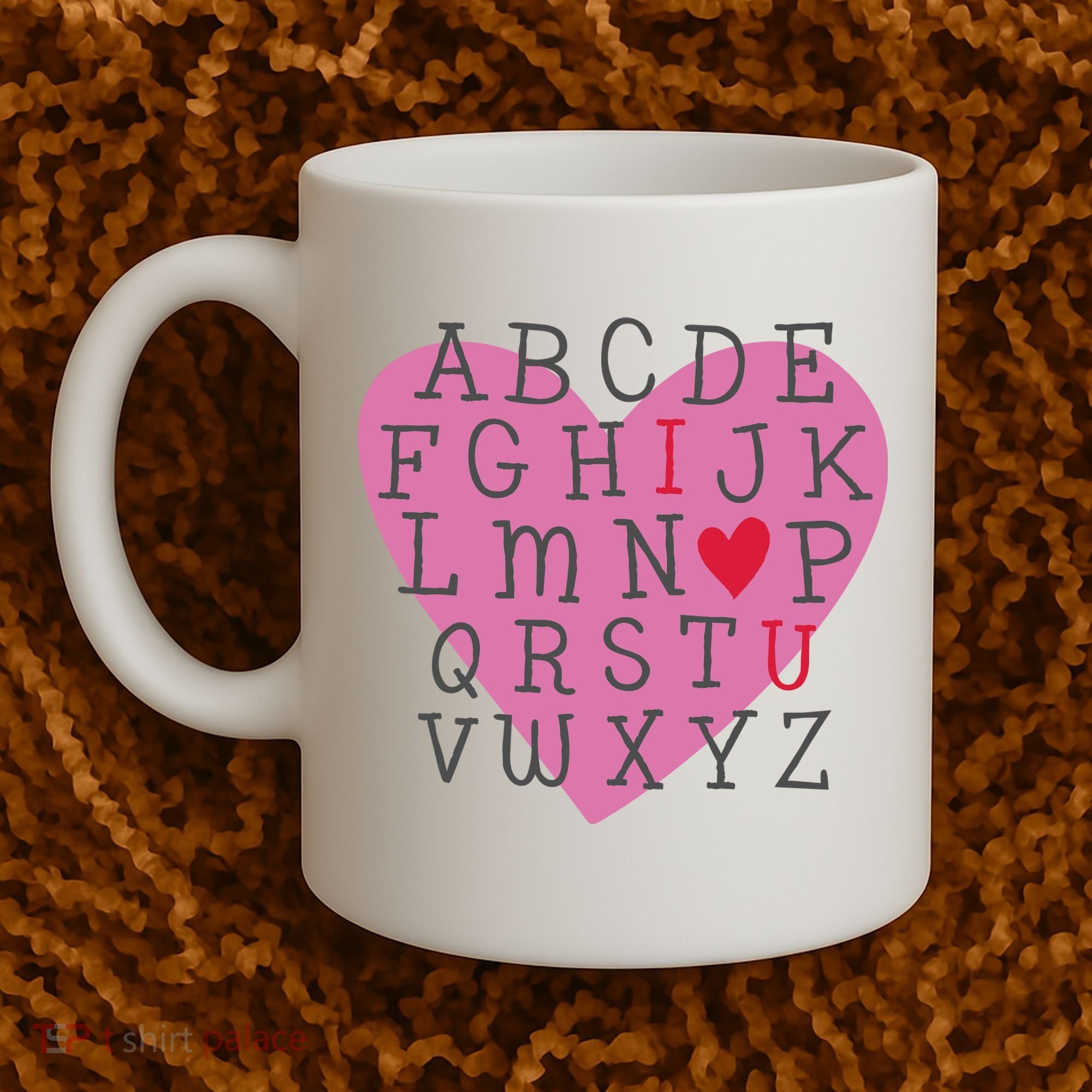 ABC I Love You Valentines Day Heart Gift Coffee Mug