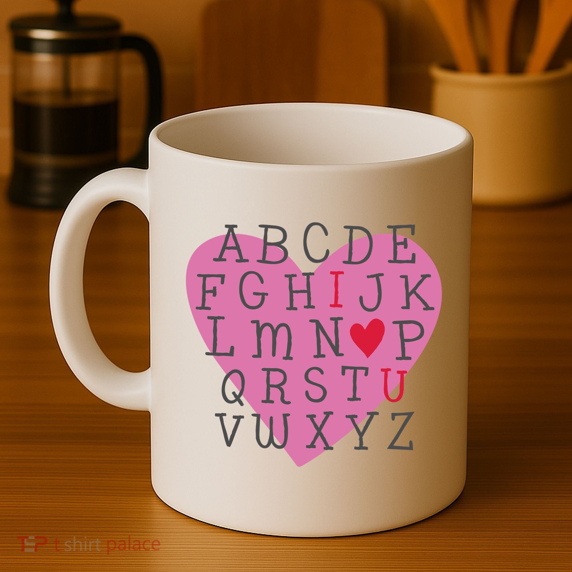 ABC I Love You Valentines Day Heart Gift Coffee Mug