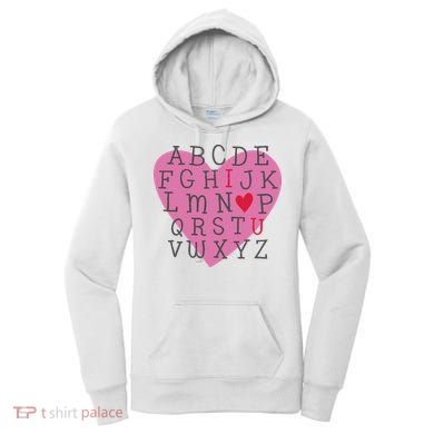 ABC I Love You Valentines Day Heart Gift Women's Hoodie