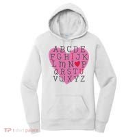 ABC I Love You Valentines Day Heart Gift Women's Hoodie thumb 0