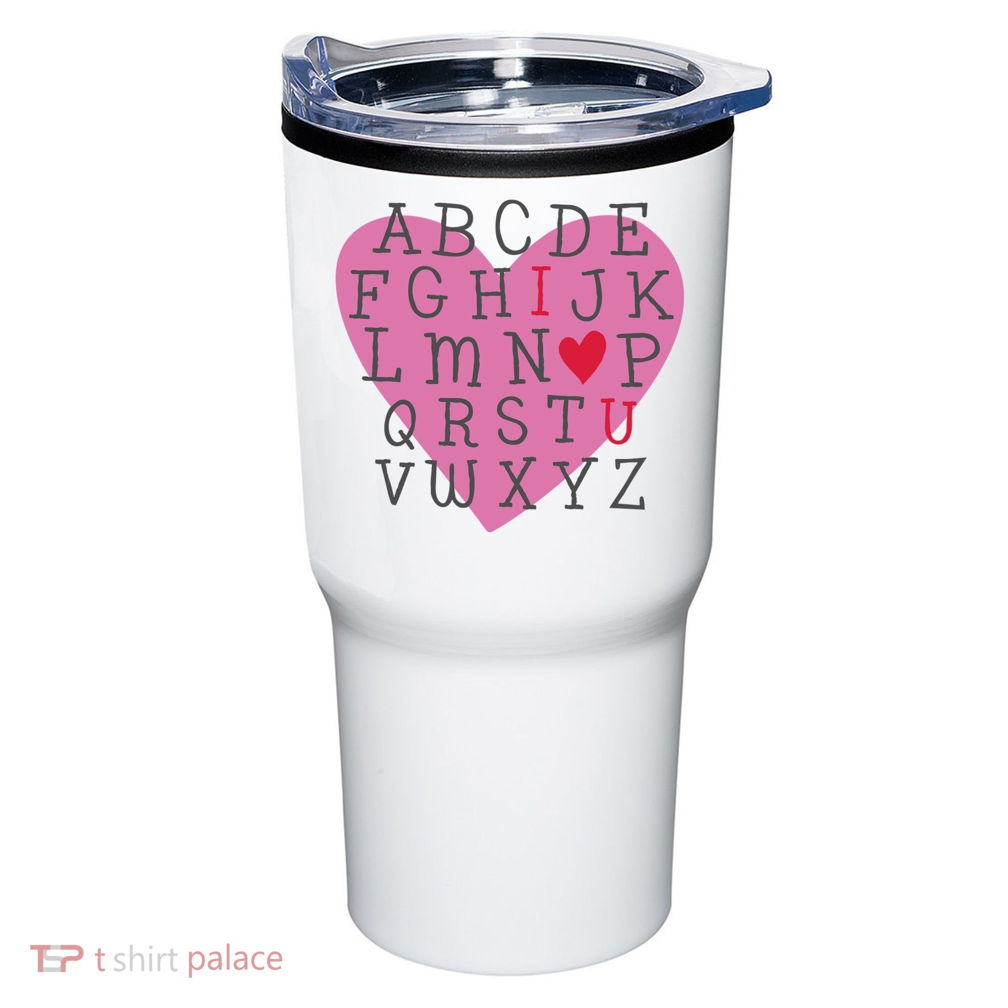 ABC I Love You Valentines Day Heart Gift Tumbler