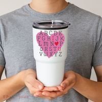 ABC I Love You Valentines Day Heart Gift Tumbler thumb 2