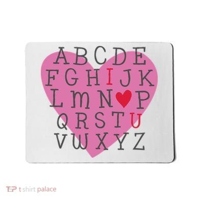 ABC I Love You Valentines Day Heart Gift Mousepad